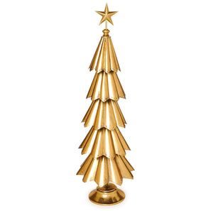 59" Gold Leaf Christmas Tree with Star Topper
