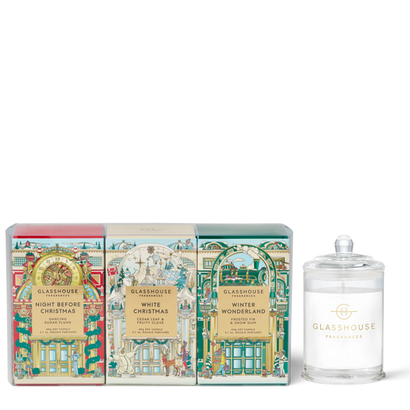Glasshouse 3x 2.11 oz. Candle Trio Christmas
