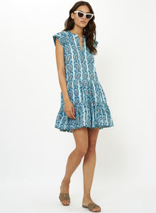 Goa Blue Roll Sleeve Dress