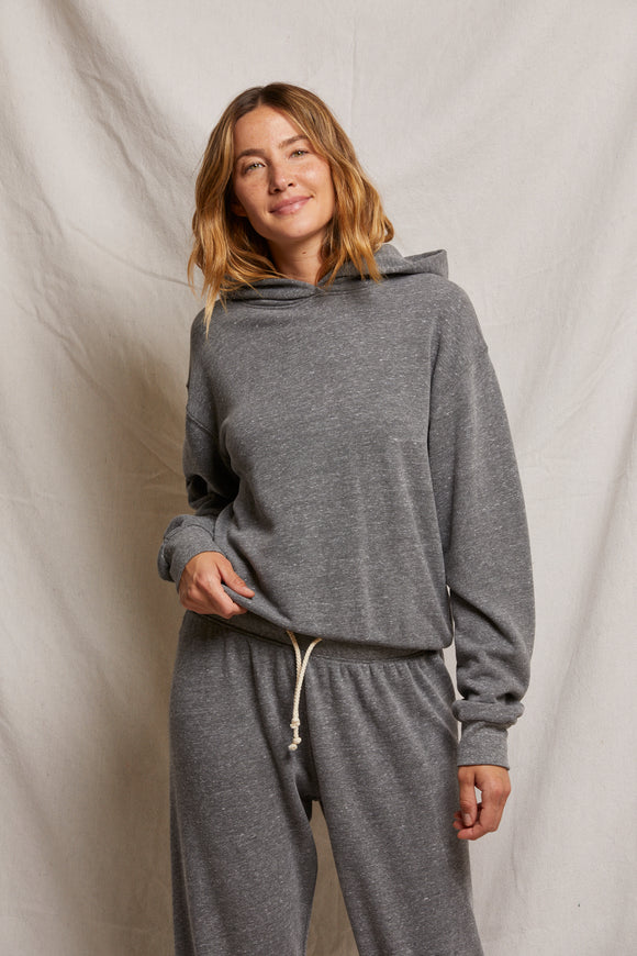 Heart Hoodie - Fleece Pullover Hoodie Dark Heather Grey