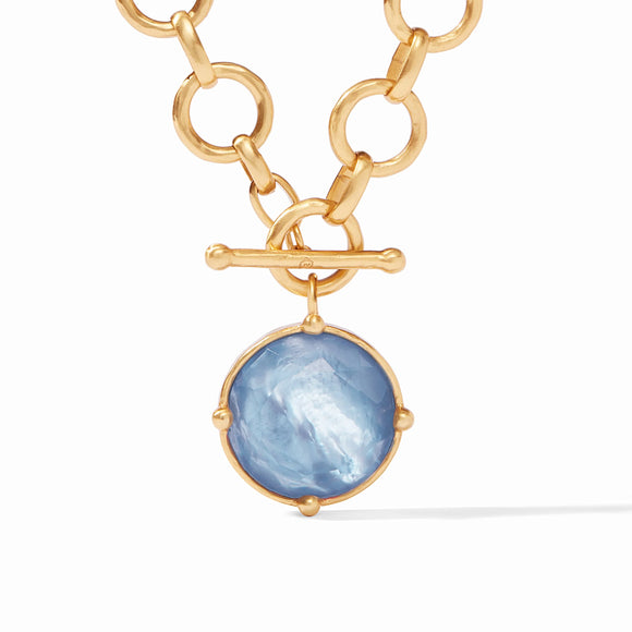 Iridescent Chalcedony Blue- Honeybee Statement Necklace