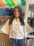 Ecru Denim Poncho Top