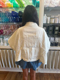 Ecru Denim Poncho Top