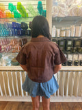Chocolate Denim Pocket Top