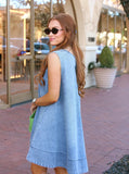 Denim Scoop Sleeveless Dress