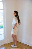 Check Denim Vneck Pocket Dress