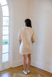 Check Denim Vneck Pocket Dress