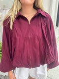 Burgundy Bubble Full Zip Jacket