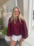 Burgundy Bubble Full Zip Jacket