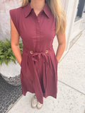 Wine Midi Tie Dress