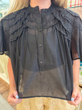 Black Ruffle Hayden Shirt