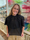Black Ruffle Hayden Shirt