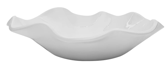 9.5” Small Wavy Bowl White