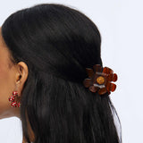 Rust Sunflower Claw Clip