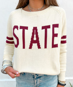 Script "STATE" Game Day Sweater