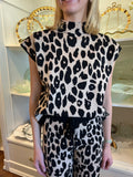 Cheetah Short Sleeve Sweater Top