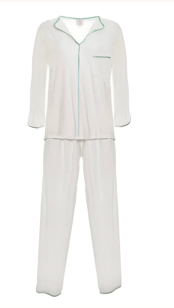 Birdie Modal Knit Pajamas - Seafoam