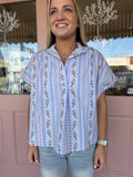 Floral French Vine Classic Vneck Collar