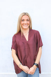 Inez Burgundy Top