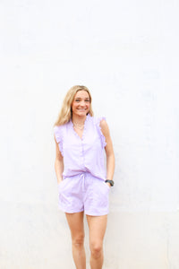 Ruffly Top in Lavender