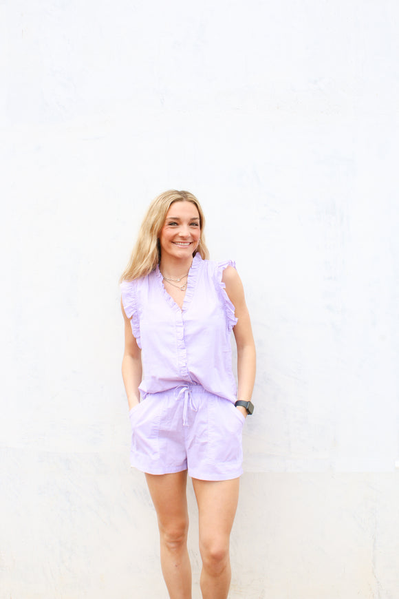 Ruffly Top in Lavender