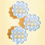 Acrylic Scalloped Coasters - Greek