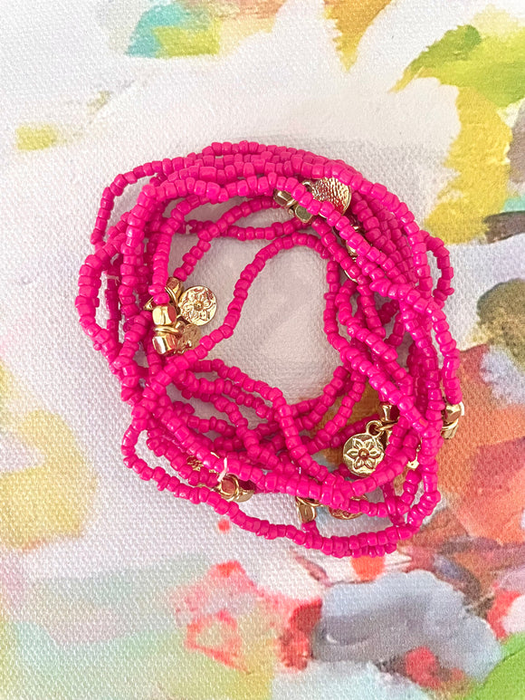 Beaded Bracelets with Gold Charms