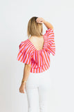 Stripe Square Neck Poplin Top