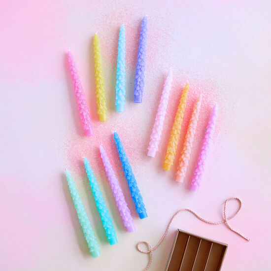 Rainbow Tree Taper Candles