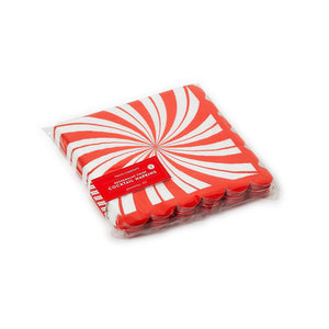 Peppermint Twist 3-Ply Paper Cocktail Napkin with Scalloped Edge