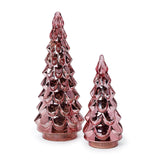LARGE PINK MERCURY GLASS FINISH LIGHT-UP CHRISTMAS TREES