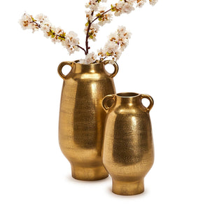 Marrakech Golden Handled Vase - Recycled Aluminum