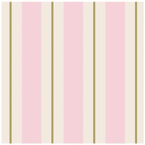 Pink & Gold Awning Stripe Cocktail Napkin