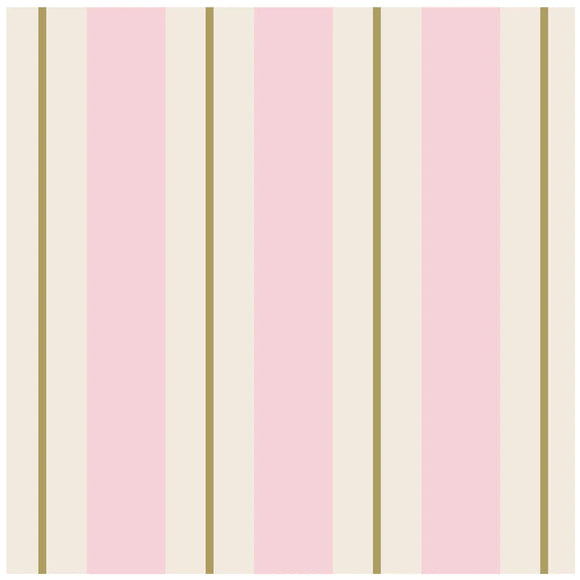 Pink & Gold Awning Stripe Cocktail Napkin