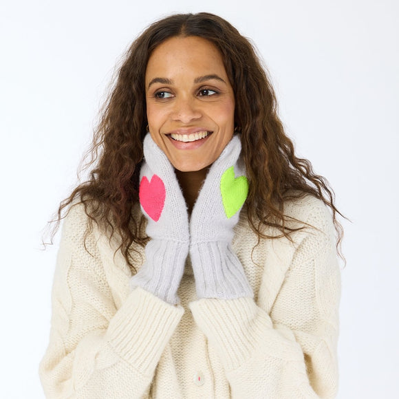 Silver Fox Patch Mittens