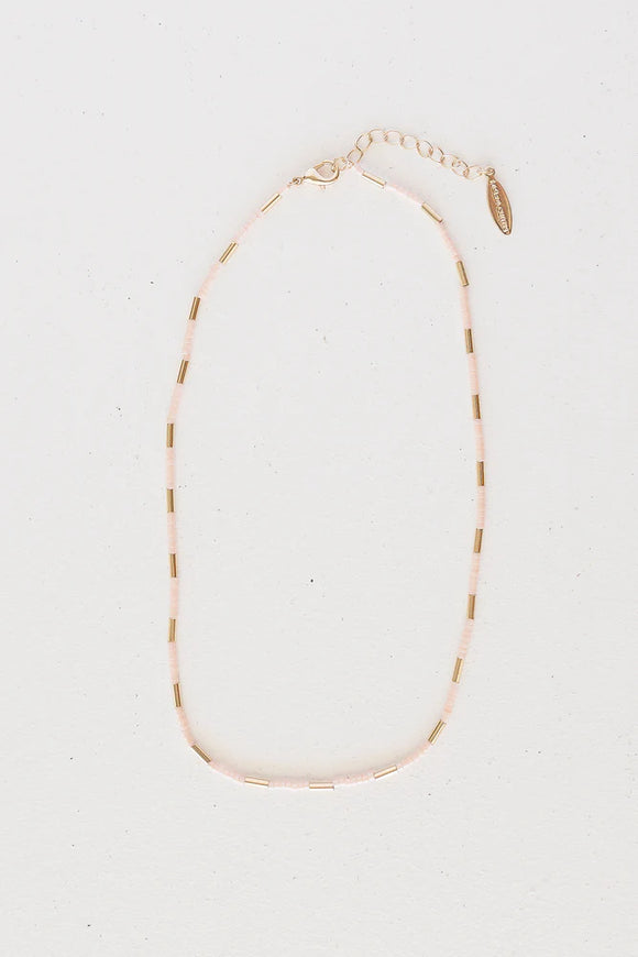 Meredith - Beaded pink and gold layering necklace