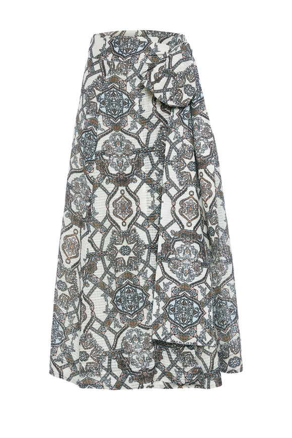 Estine Wrap Skirt in Opal Medallion