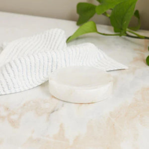 Côte d'Azur Alabaster Round Soap Dish