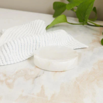 Côte d'Azur Alabaster Round Soap Dish