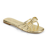 Nicole Bow Slide Sandal - Gold