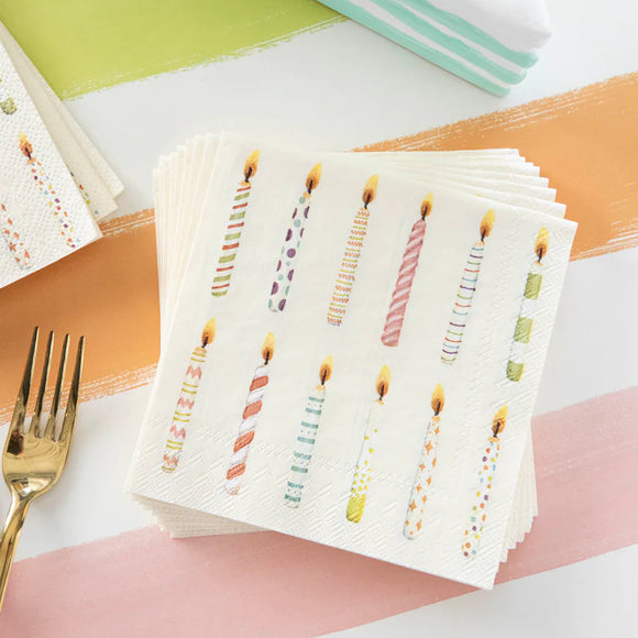Birthday Candles Cocktail Napkin- Pack of 20