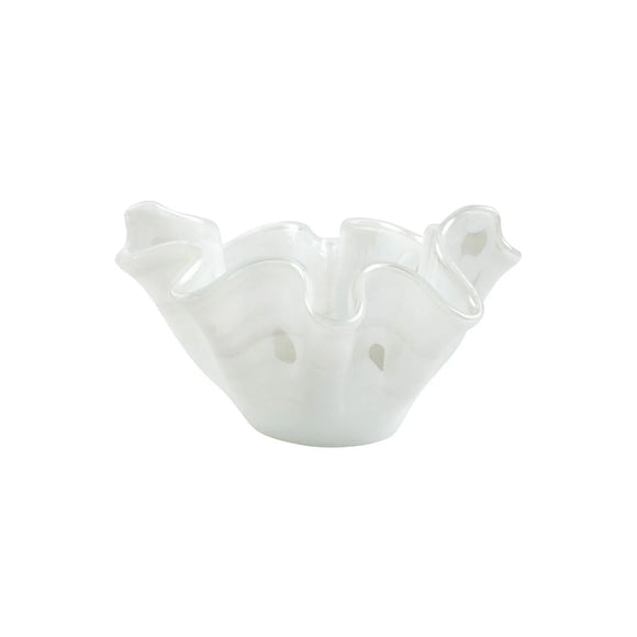 Onda Glass White Medium Bowl