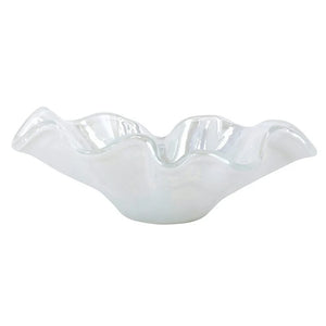 Onda Glass White Large Bowl