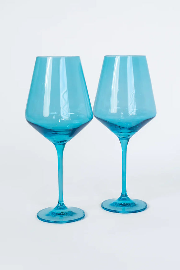 Estelle colored wine stemware - Ocean Blue