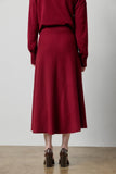 Wineberry Knit Flared Skirt
