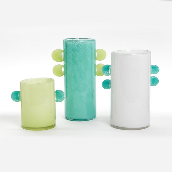 Colored Art Glass Vase with Colored Accents