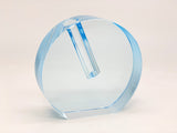 Crystal Glass Round Flat Vase  Small