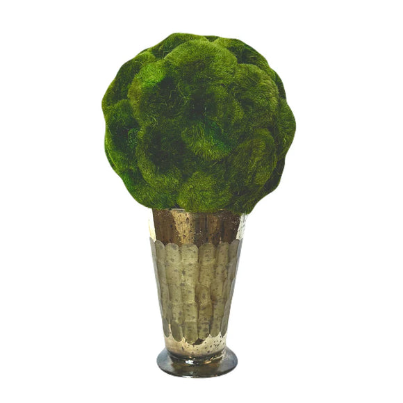 Glass Julep Cup Hammered - Artificial Moss Topiary Ball