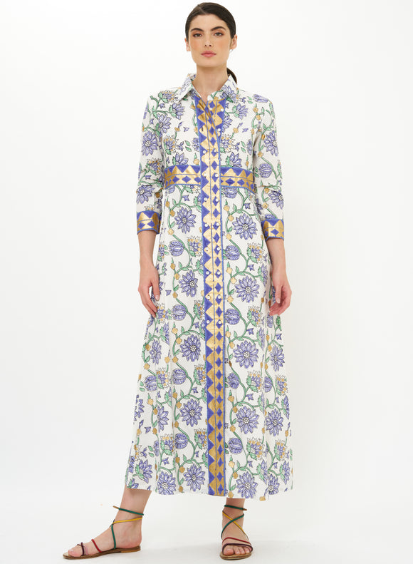 Presidio Blue Shirt Dress Maxi