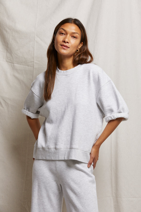 Rebecca French Terry 3/4 Puff Sleeve Sweatshirt